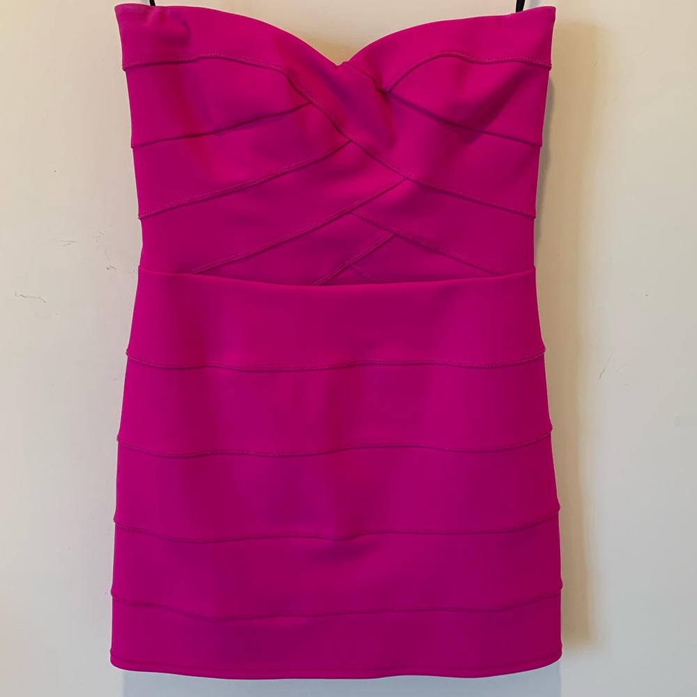 Laundry - Hot Pink - Strapless Cocktail Dress